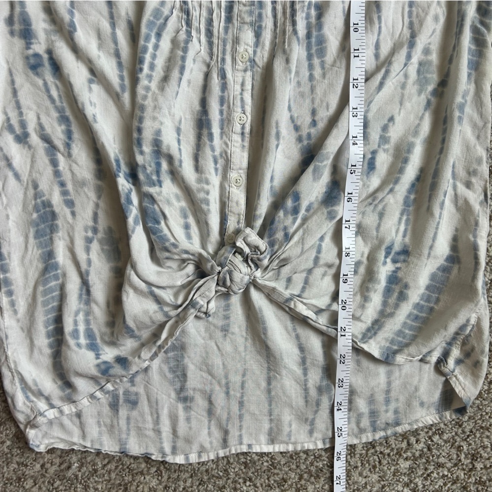 Sonoma Maternity Blue White Tie Dye Tie Front Blouse V-Neck Casual Lightweight - Picture 6 of 6